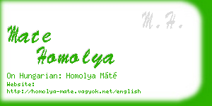 mate homolya business card