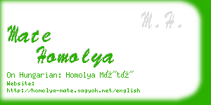 mate homolya business card